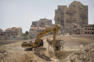 Stavební práce v osadě Maaleh Adumim.