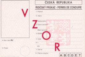 Příklad řidičského průkazu, který pozbyde platnost.