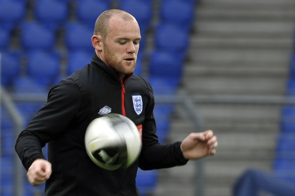 Wayne Rooney na tréninku anglické reprezentace.