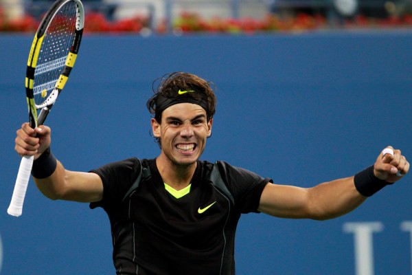 Rafael Nadal se raduje z postupu do semifinále US Open.