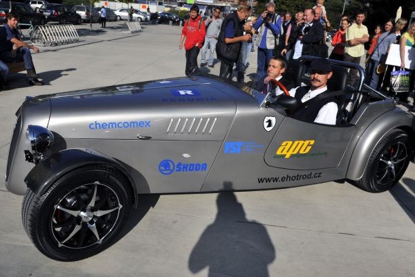 První místo obsadily dva elektromobily. Na snímku Electric Hot rod EHR10 Západočeské univerzity.