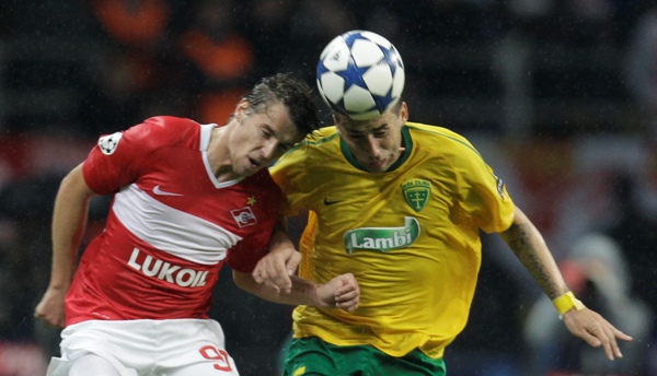 Momentka z utkání Spartak Moskva - Žilina.