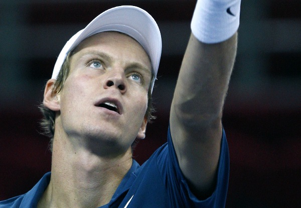 Tomáš Berdych v utkání s Davidem Ferrerem.