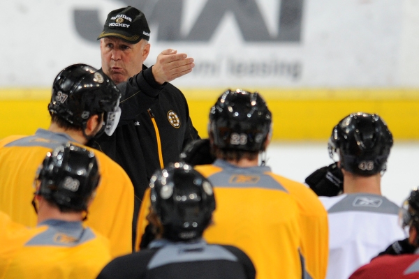 Hráči Bostonu Bruins na tréninku.