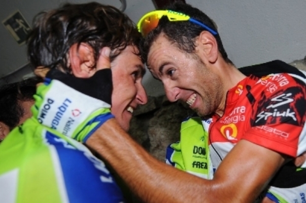 Roman Kreuziger (vlevo) se stájovým kolegou Vicenzem Nibalim.