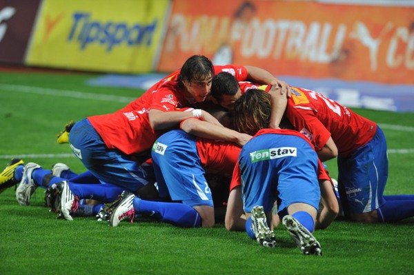Radost fotbalistů Plzně.