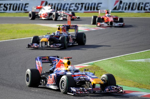 Momentka z nedělního závodu formule 1.