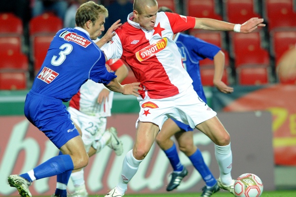 Hloušek si za Slavii zahrál po hodně dlouhé době.