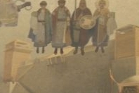 Pražští restaurátoři v prostorách zámku v Moravském Krumlově, který ukrývá epopej.