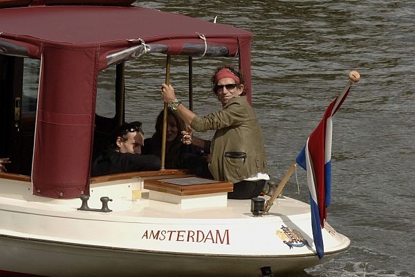 Keith Richards na výletě v Amsterodamu.