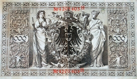 Dobová bankovka z roku 1910. Kvůli nevyplacené mzdě vypukly v Berlíně 30. října 1910 velké pouliční nepokoje.