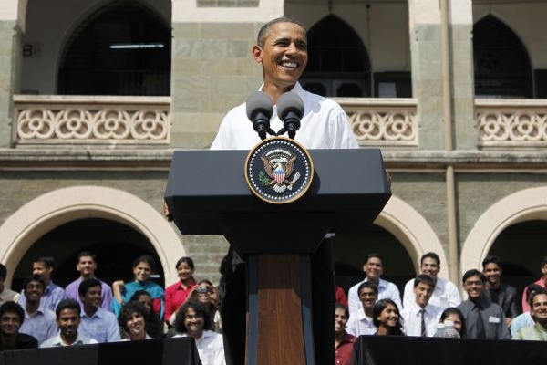 Barack Obama diskutoval se studenty.