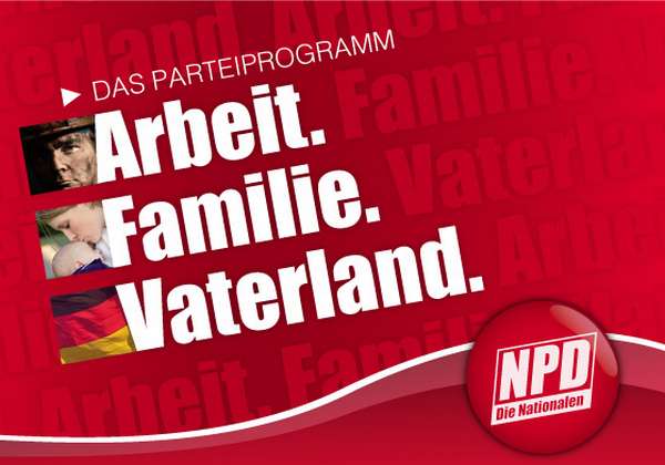 Práce, rodina, vlast - program NPD.