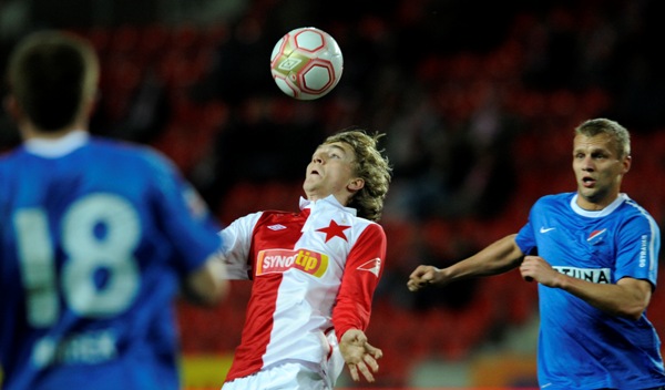 Momentka ze zápasu Slavia Praha - Baník Ostrava.