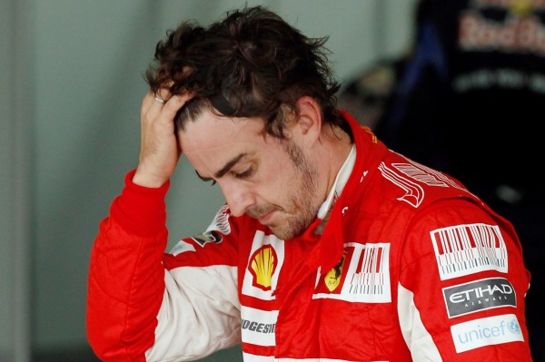 Zklamaný Fernando Alonso.