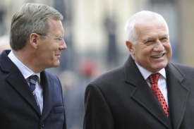 Václav Klaus se svým německým protějškem Christianem Wulffem.