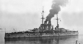 Válečná loď Szent Istvan rakouského námořnictva. 