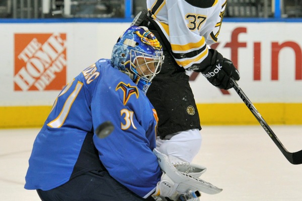 Ondřej Pavelec v NHL v září.