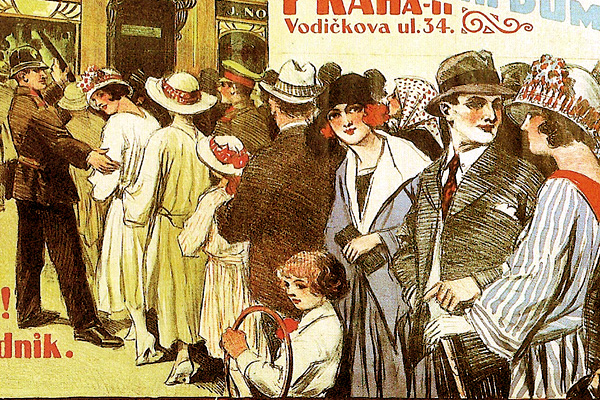 Před zlatnickými krámy stály fronty. Zlatníci a klenotníci totiž 30. 11. 1910 vstoupili do stávky. 