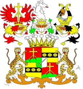Hraběcí erb Richarda Bienertha z roku 1915, který mu udělil císař František Josef I. 