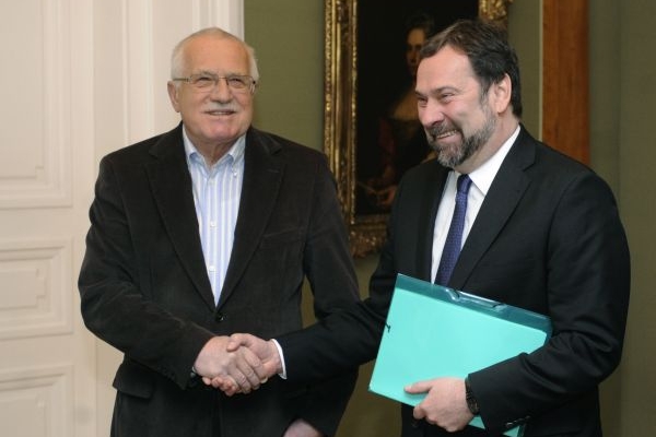 Prezident Václav Klaus a Radek John.