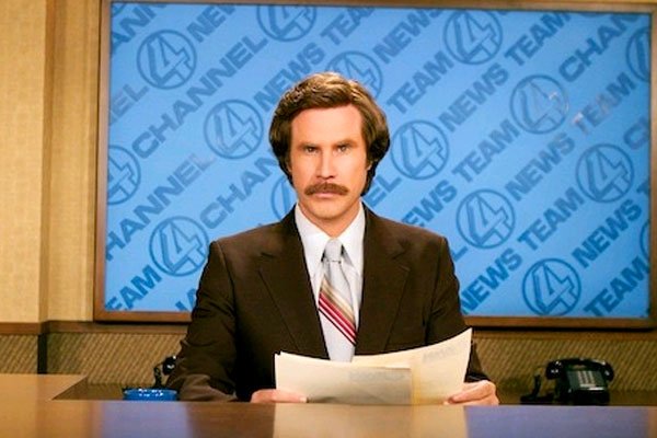Will Ferrell ve své nejslavnější roli, jako zprávař Ron Burgundy.