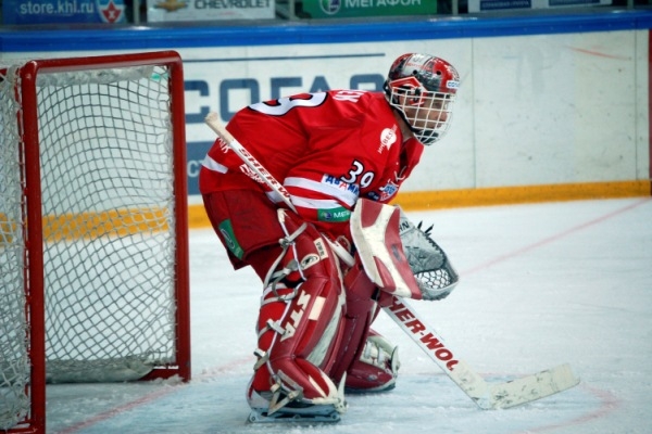 Dominik Hašek v brance Spartaku.
