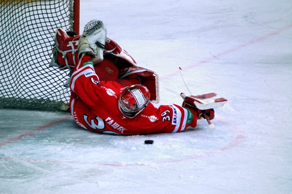 Dominik Hašek v brance Spartaku.