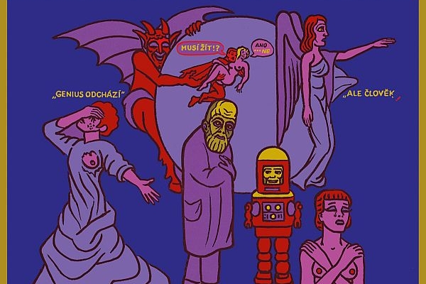 Pavel Brázda: Génius Odchází, digitální tisk na plátně, 2010