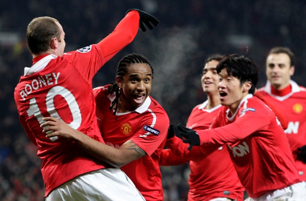 Radost hráčů Manchesteru United.