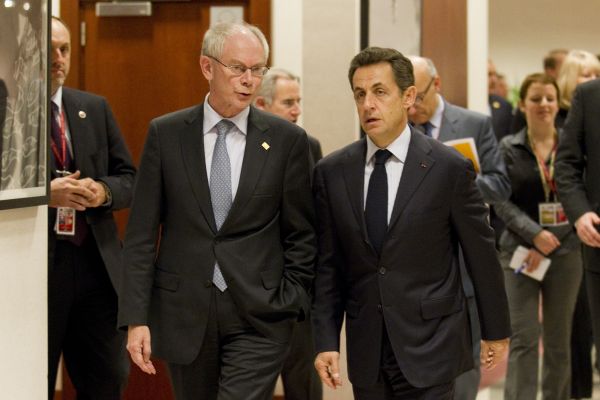 Předseda Evropské rady Herman Van Rompuy s francouzským prezidentem Nicolasem Sarkozym. © Evropská unie 