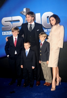 David Beckham se svou rodinou.