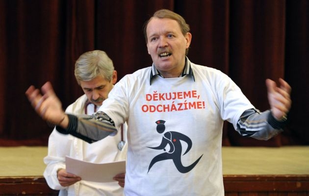 Hlavní organizátor protestů, šéf Lékařského odborového klubu Martin Engel.