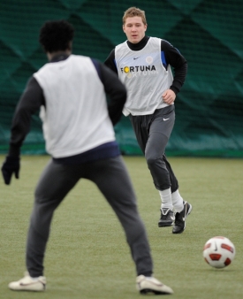Juraj Kucka na svém posledním tréninku ve Spartě.