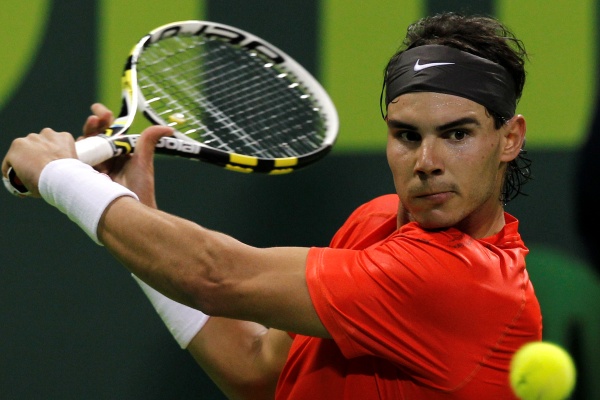 Rafael Nadal na turnaji v Dauhá.