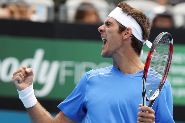 Juan Martin Del Potro se raduje z vítězství.