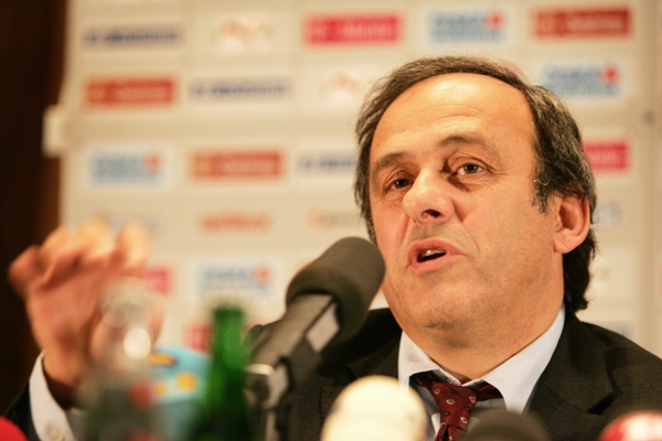 Předseda UEFA Michel Platini.