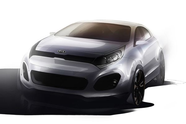 První skici nového vozu Kia Rio, vůz na nich vypadá velice dynamicky.