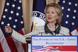 Šéfka americké diplomacie Hillary Clintonová při projevu u příležitosti nadcházející návštěvy čínského prezidenta.