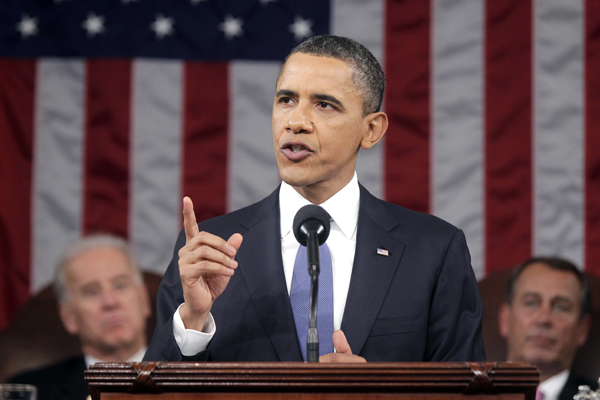 Barack Obama promlouval k oběma komorám Kongresu. Barack Obama promlouval k oběma komorám Kongresu.