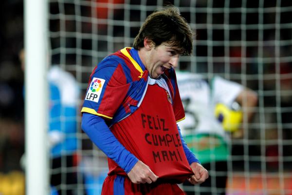 Lionel Messi a jeho oslava gólu.