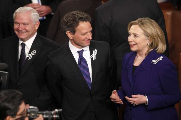 Tim Geithner, ministr financí USA, má důvod k úsměvu. Americká ekonomika roste.