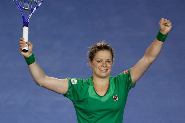 Kim Clijstersová po vítězství na Australian Open. Kim Clijstersová po vítězství na Australian Open.