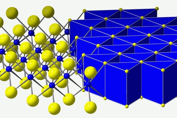 Molybdenit tvoří vrstva atomů molybdenu obložená atomy síry.