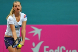 Petra Kvitová při tréninku na Fed Cup.