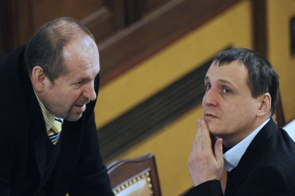 Ivan Fuksa (vlevo) a Vít Bárta z Věcí veřejných.