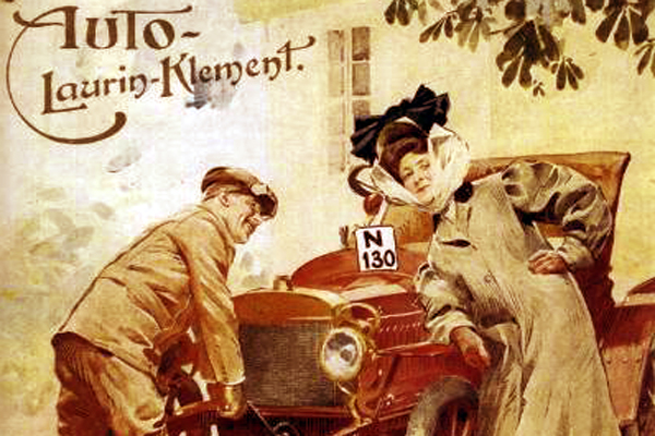 Dobová reklama na vozy Laurin & Klement z roku 1911. 
