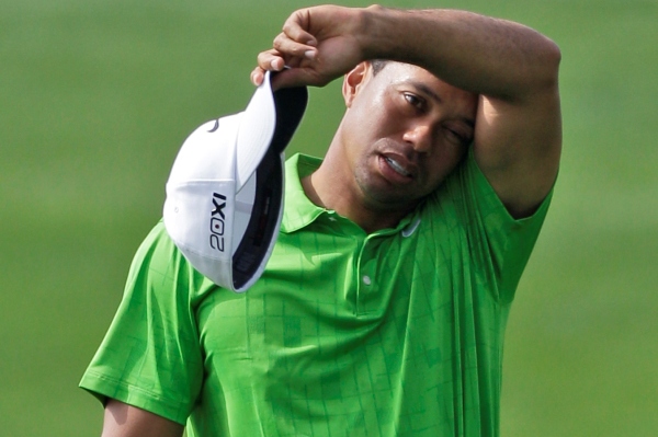 Tiger Woods na turnaji v Dubaji.