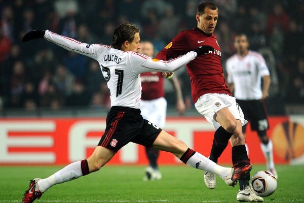 Marek Matějovský (vpravo) a Lucas Leiva.