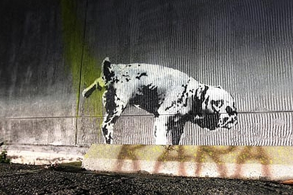 Jedno z graffiti, kterými Banksy nedávno ozdobil Los Angeles.